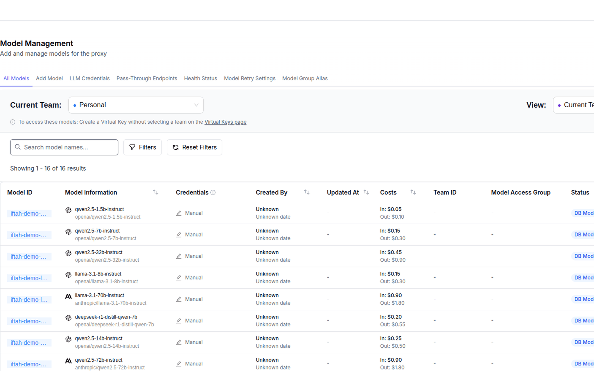Iftah Gateway — Model management